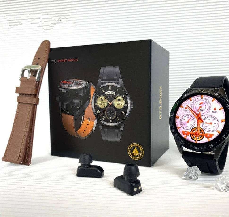2-in-1 Smart Watch with Built-in Wireless Earbuds