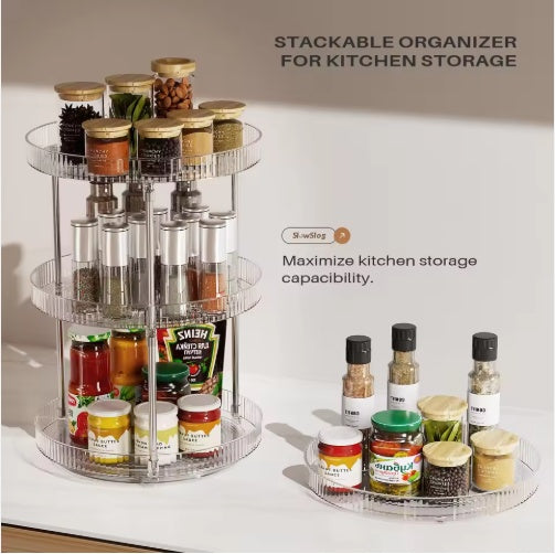 2-Pack Double-Layer Turntable Spice Rack