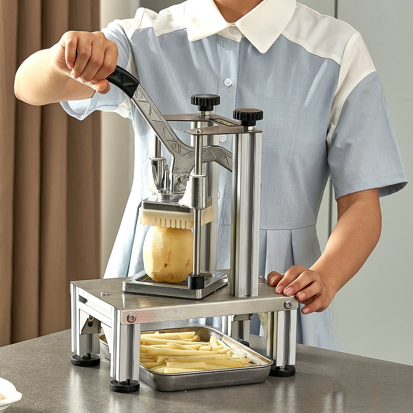 Commercial French Fry Cutter with Interchangeable Blades
