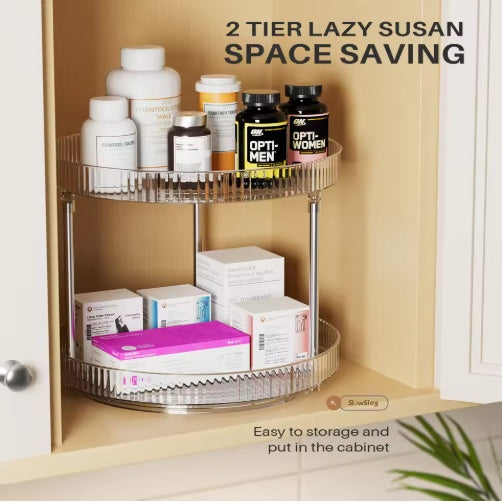 2-Pack Double-Layer Turntable Spice Rack