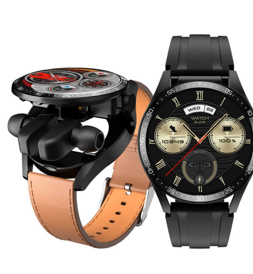 2-in-1 Smart Watch with Built-in Wireless Earbuds