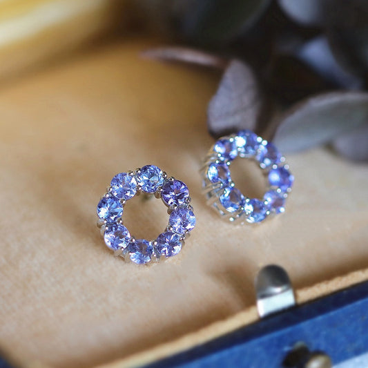 Donut Women's French Style 925 Sterling Silver Stud Earrings