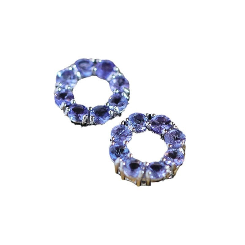 Donut Women's French Style 925 Sterling Silver Stud Earrings