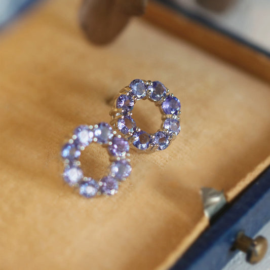 Donut Women's French Style 925 Sterling Silver Stud Earrings